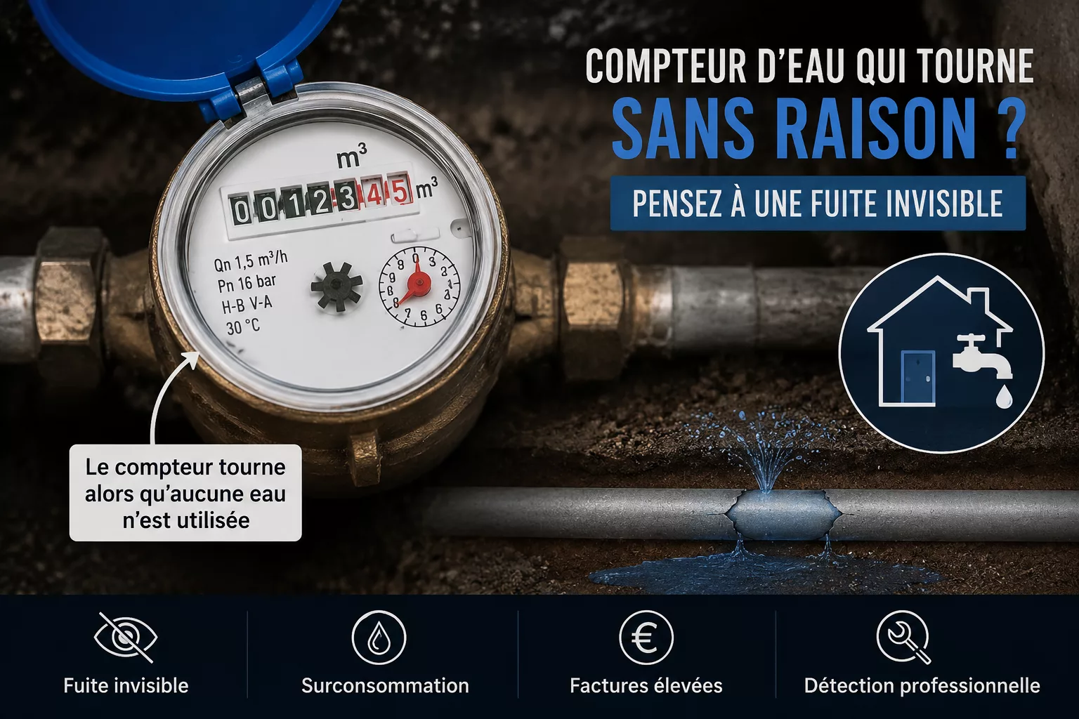compteur d'eau qui tourne